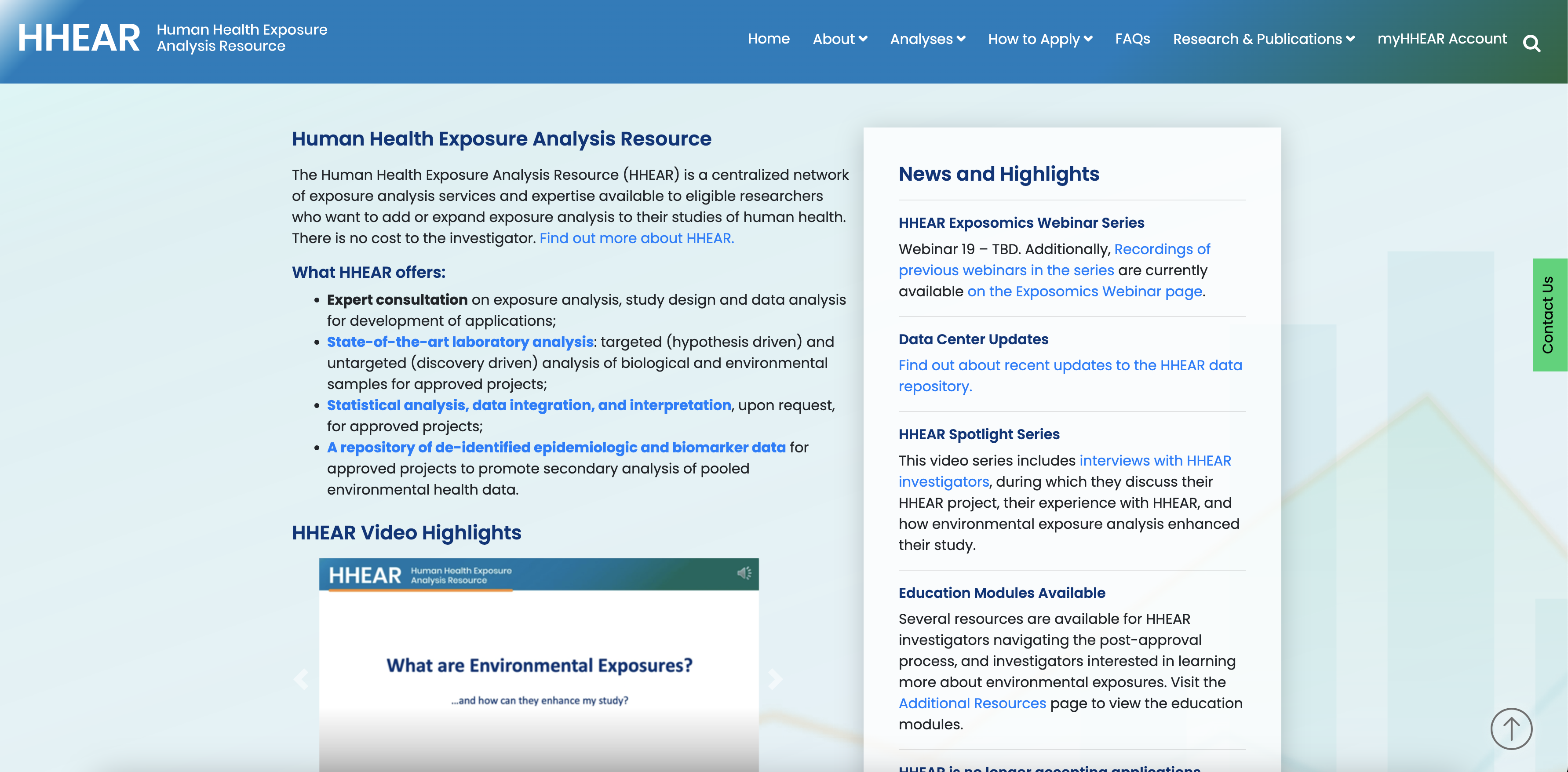 HHEAR Program Screenshot